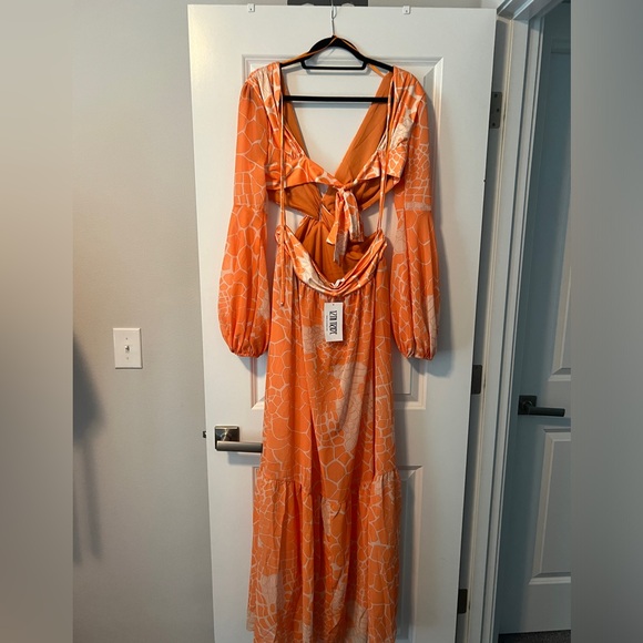 12th Tribe Daphnie Orange Maxi Dress - Picture 7 of 10